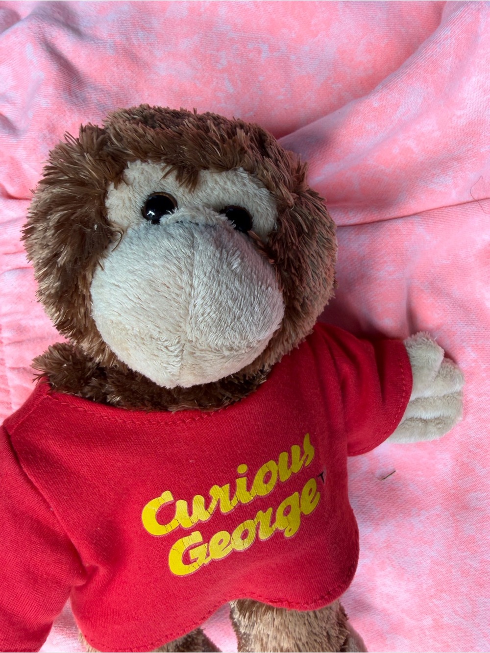 Vintage Dakin  Curious George Plush Monkey in Brown and Red